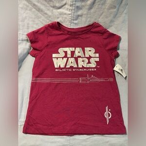 NEW Walt Disney Star Wars Galactic Starcruiser Girls Maroon T-Shirt Size Small‎